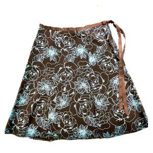 Rave chocolate brown turquoise flower skirt